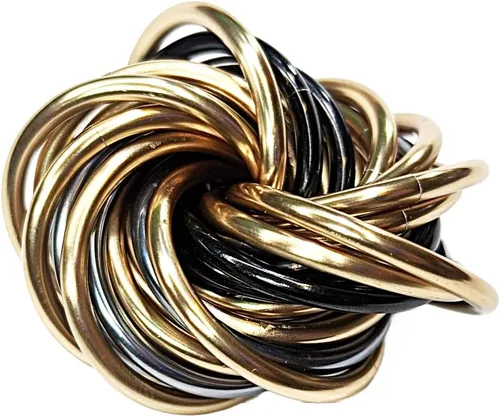 Vista 60 de Bola Fidget Möbii (MultiColor): Herramienta de juguete silenciosa para aliviar el estrés, ansiedad y estimular el ADHD para el hogar, viajes, Cromo