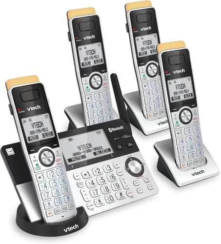 Vista 16 de VTech IS8151 - Teléfono inalámbrico DECT 6.0 de alcance superlargo para el hogar con contestador automático, alcance de hasta 2300 pies, bloqueo