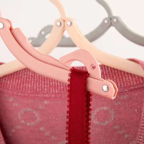 Vista 4 de Perchas plegables de viaje para crucero, 10 unidades, perchas plegables portátiles, accesorios de viaje, estante de secado de ropa plegable