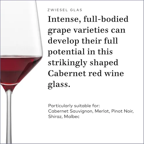 Vista 4 de ZWIESEL GLAS Pure Cabernet - Copas de vino tinto (juego de 4), elegantes copas de vino para vino tinto, copas de cristal Tritan aptas