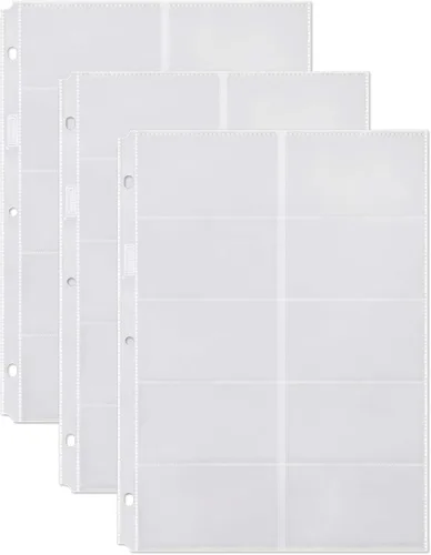 Vista 8 de Dunwell Fundas para tarjetas de visita (paquete de 10 para 200 tarjetas), protección de hojas de plástico pesado, cada funda tiene capacidad para 20