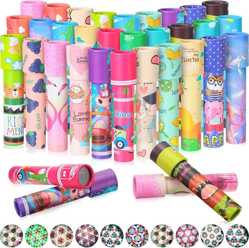 Vista 7 de Yunsailing 30 piezas de caleidoscopios para el día de San Valentín, recuerdos de fiesta, mini caleidoscopio vintage, juguete educativo para niños