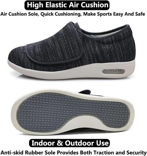 Vista 5 de Zapatos de caminar para mujer con soporte de arco, cierre ajustable, zapatos diabéticos anchos extra anchos ortopédicos para caminar, fascitis