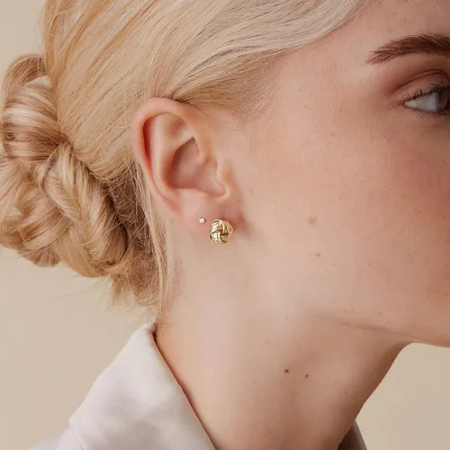 Vista 2 de PAVOI 14K Gold Plated Sterling Silver Post Love Knot Stud Earrings Gold Earrings for Women