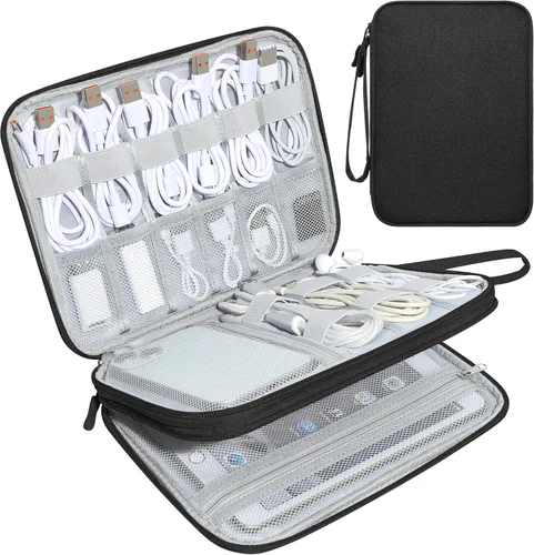 CILLA Organizador de Electrónica para Viajes, Estuche Organizador de Cables de Viaje, Bolsa Compacta de Accesorios Electrónicos para Cable, Cordón,