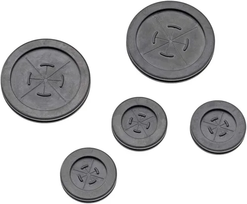 Leviton (2) Paquete de 5 ojales de 2 pulgadas y (3) 1 pulgada para Knockouts de centro de medios estructurados, 49605-GRM, color negro