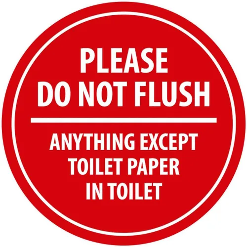 Vista 10 de Signs ByLITA Circle Please Do Not Flush Anything Except - Letrero de pared o puerta de papel higiénico - Cinta adhesiva de espuma de doble cara