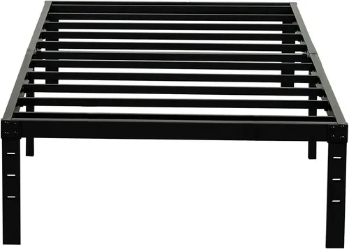 Vista 9 de Base de cama de tamaño individual de 18 pulgadas de alto, plataforma de metal resistente de 3500 libras con soporte de listones de acero,