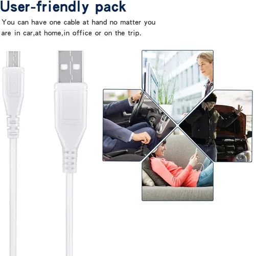 Vista 3 de 5ft White Micro USB Adapter Charger Cord Cable for Edifier MB200 Portable Speaker Power PSU