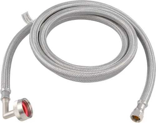 Vista 3 de Eastman Kit de Instalación para Lavavajillas de 5 Pies, Compresión de 3/8 Pulgadas x Codo FHT de 3/4 Pulgadas, Línea de Suministro de Acero