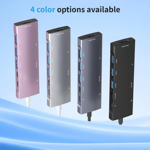 Vista 4 de Adaptador USB C HUB para iPad Pro 9 en 1 iPad Pro M4 M2 M1 13 12.9 11 pulgadas iPad Air 5 4 estación de acoplamiento con 4K HDMI, USB-C PD, lector