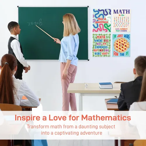 Vista 2 de Carteles de matemáticas S&O para escuela primaria, exhibiciones de aula de aritmética, impresiones espaciales de aprendizaje para matemáticas