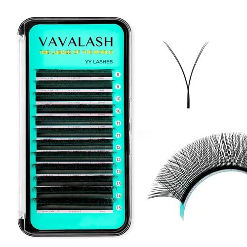 VAVALASH Extensiones de pestañas en Y, rizo C, 0.002 in, 0.315-0.591 in, bandeja mixta, volumen 4D, extensiones de pestañas tipo YY, extensiones de