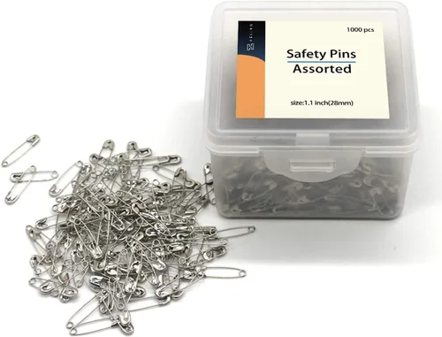 Vista 4 de 1000 piezas – Kit de herramientas de clips de 1.1 pulgadas – Alfileres decorativos surtidos, accesorios de costura