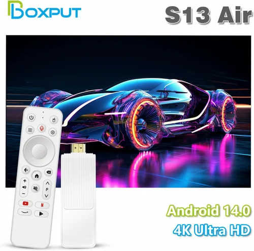 Vista 5 de BOXPUT S13 Air Android TV Stick 14.0 RK3518 4K Smart TV Stick 2025 Android Streaming Devies WIFI6 2GB RAM 16GB ROM con control remoto por voz BT