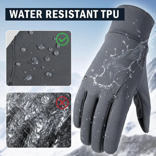 Vista 2 de OZERO Winter Touchscreen Gloves for Men Warm Running Gloves Windproof Water Resistant - Lightweight Thermal Glove for Hiking Cycling Driving
