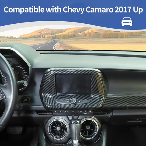 Vista 4 de RT-TCZ para Camaro Radio Cubierta de Pantalla de Visualización de 7" para Chevy Camaro 2016-2024 Accesorios de Interior de Fibra de Carbono Negro
