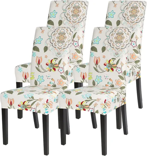 Vista 83 de SearchI Juego de 2 fundas elásticas para sillas Parsons de comedor, fundas elásticas con estampado de elastano, extraíbles, lavables, fundas