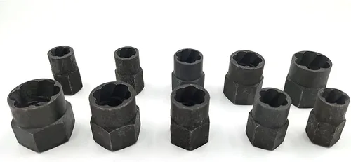 Vista 4 de Juego de 10 extractores de pernos dañados, kit de extractor de tuercas de tornillo roto, kit de herramientas de enchufe de bloqueo, enchufe