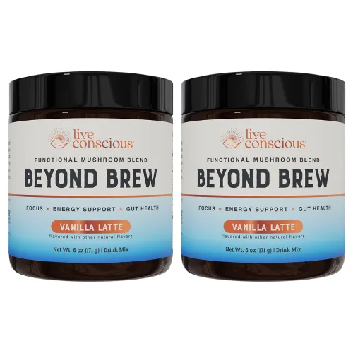 Vista 10 de Beyond Brew Caramel Macchiato Coffee Alternative - Low Caffeine Superfood - Powerful Mushroom Complex with Lion’s Mane, Reishi & Chaga - Brewed