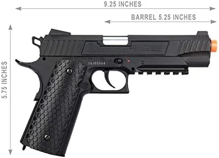 Vista 2 de Lancer Tactical Cobra 1911 CO2 Pistola de mano de medio soplado Pistola Airsoft (Color: Negro)
