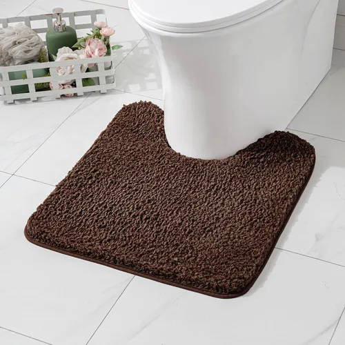Vista 104 de MIULEE Alfombras de baño negras de microfibra suave y pequeña, 16 x 24