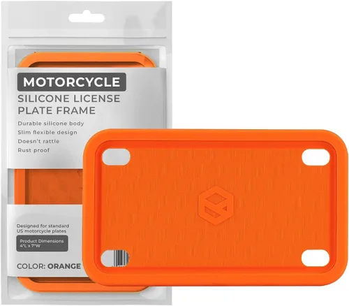 Vista 11 de Rightcar Solutions Marco de matrícula de motocicleta de silicona de alta calidad, a prueba de óxido, a prueba de sonajeros, resistente a la Azul