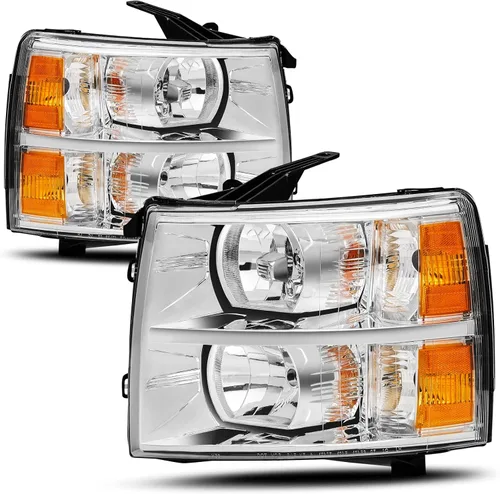 Vista 12 de Juego de montaje de faros compatible con Chevy Silverado 1500 2007 2008 2009 2010 2011 2012 2013, Silverado 2500HD 3500 07-14, faro con arnés