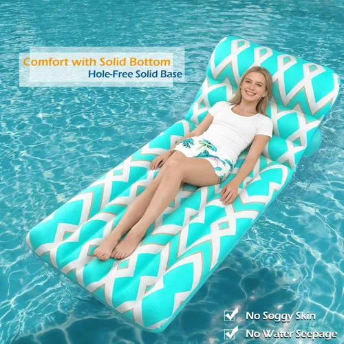 Vista 4 de Jasonwell Inflatable Pool Float Adult - Ultra-Comfort Soft Fabric Pool Floaties Lounge Floats Floating Chair Raft with Adjustable Backrest Air