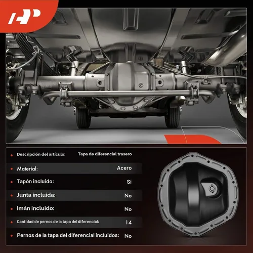 Vista 3 de A-Premium Cubierta de diferencial trasero compatible con engranaje de anillo de 11.5 pulgadas - 2001-2018 - Chevy Silverado 2500 HD 3500 & GMC