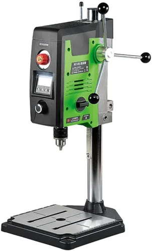 Vista 10 de Soporte de taladro de banco de 710 W, mini taladro eléctrico de 0.039-0.512 in, mini máquina de prensa de taladro de 6 velocidades con base