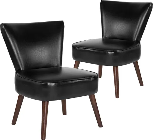 Vista 10 de Flash Furniture HERCULES Holloway Series Black LeatherSoft Silla retro