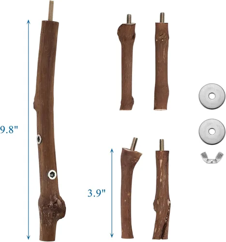 Vista 5 de Mogoko Perchas de madera natural para pájaros, perca loro, vid para periquitos, cacatúas, conures, guacamayos, agapornis, pinzones