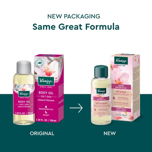 Vista 2 de Kneipp Aceite corporal, flor de almendra suave para la piel, 3.38 fl. oz.