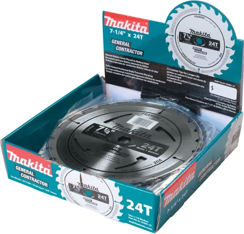 Vista 4 de Makita D-45989-10 Hoja de sierra circular con punta de carburo 24T de 7-1/4 pulgadas, marco/uso general, 10/pk