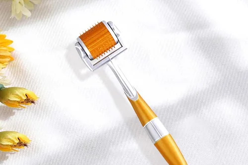 Vista 5 de Rodillo profesional Derma 192 agujas reales individuales de titanio micro agujas rodillo de microagujas para uso doméstico con estuche