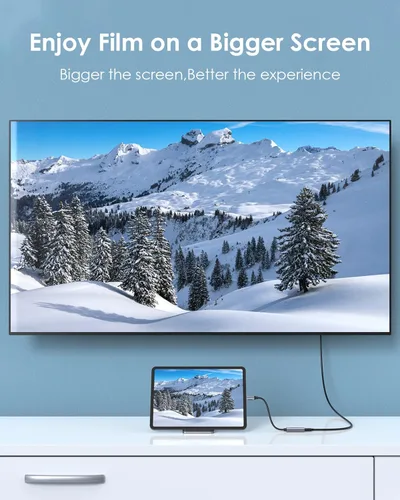 Vista 6 de LENTION Adaptador USB C a HDMI 4K a 60 Hz, adaptador Thunderbolt 34 a HDMI, adaptador HDMI a USB-C, compatible con MacBook Pro 2023-2016, nuevo