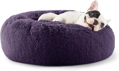 Vista 69 de Bedsure - Cama calmante para perros pequeños y medianos, lavable, con forma de dona, antideslizante, afelpada, esponjosa, pelo sintético, cama