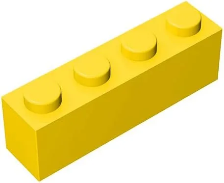Vista 4 de Ladrillo de construcción clásico de 1 x 4, bloque de ladrillos a granel de 100 piezas, ladrillos de color amarillo albaricoque de 1 x 4, compatible