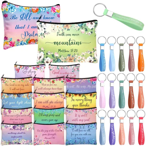Hillban 32 bolsas de maquillaje y llavero, regalo de Navidad a granel