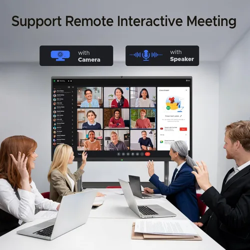 Vista 6 de MWE Pizarra inteligente de 55 pulgadas, pizarra blanca interactiva electrónica con pantalla táctil 4K, cámara UHD integrada, aplicación abierta