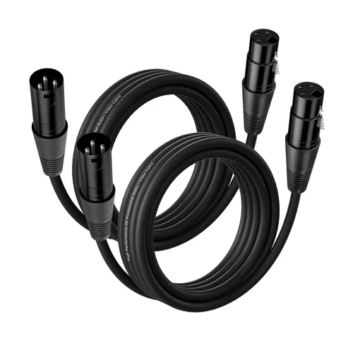 Vista 19 de Cable XLR de 1.5 pies, 6 unidades, cables de micrófono, cable de altavoz de micrófono equilibrado de alta calidad con cable XLR macho a hembra DMX