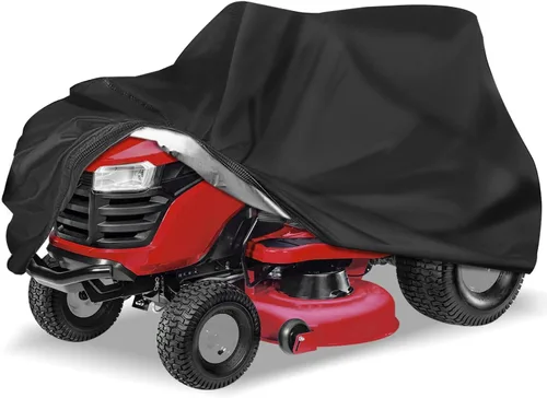 Vista 8 de KISEER Cubierta para Cortacésped de Exterior Impermeable Resistente Poliéster Oxford 420D Protección UV Cubierta para Tractor de Césped Se Adapta a