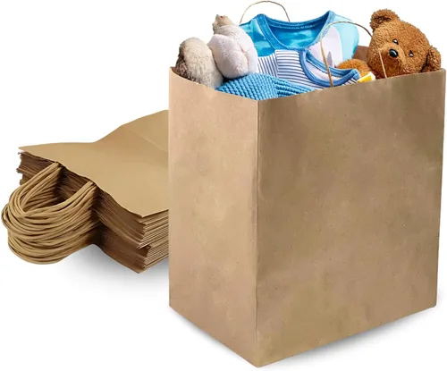 Vista 8 de Duro ID # 87490 Bistro – Bolsa de compra 60# papel kraft natural, 250 unidades 10 x 6,75 X 12 pulgadas