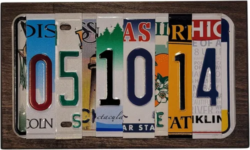Vista 7 de Placa de matrícula de aluminio personalizada para el 10º aniversario - Placa de matrícula personalizada para aniversarios, cumpleaños, bodas