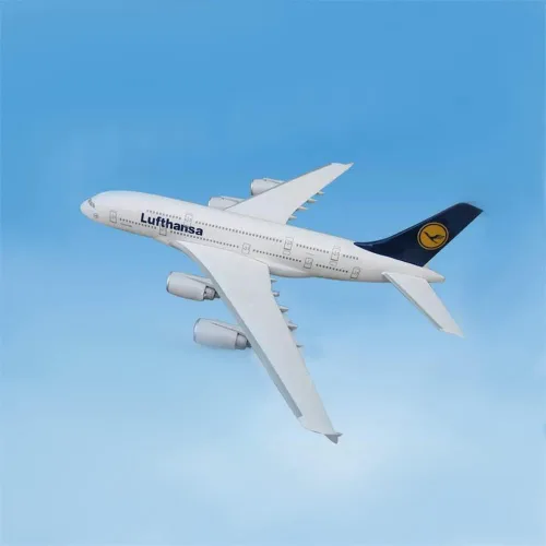 Vista 4 de TECKEEN 16 * 10 * 9CM A380 alemán Lufthansa avión avión, modelo de metal fundido a presión modelo de avión