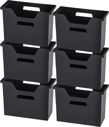 Vista 17 de IRIS USA Paquete de 6 cajas de archivos de escritorio pequeñas con tapa Transparente