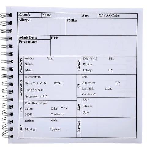 Vista 3 de Cuaderno de hoja de informe de enfermería (edición compacta) Cuaderno de bolsillo de 6 x 6 pulgadas para enfermeras con 80 hojas de informes