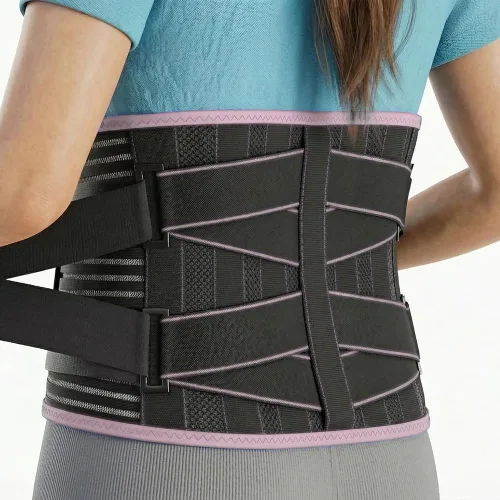 Vista 11 de Modvel Soporte de espalda para dolor de espalda baja para mujeres y hombres - Cinturón de soporte lumbar para ciática, hernia de disco, tensión