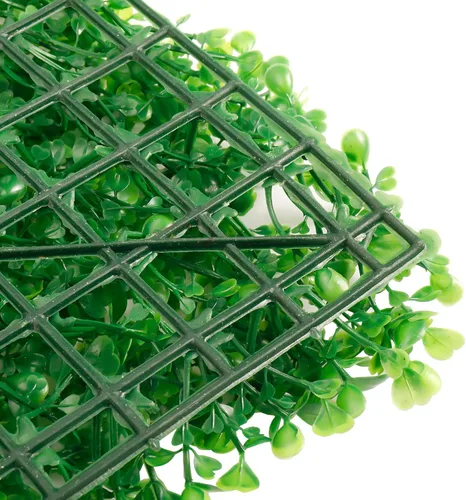 Vista 9 de Finderomend Paquete de 12 paneles de pared de césped, hojas de Milán, telón de fondo de pared de seto de boj artificial, 24 x 16 pulgadas, telón